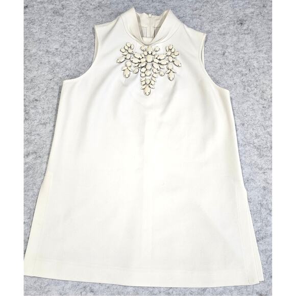 Trina Turk Tops - Trina Turk Top, Jewel Embellished Neckline, Split Hem, Sleeveless, Womens Sz M